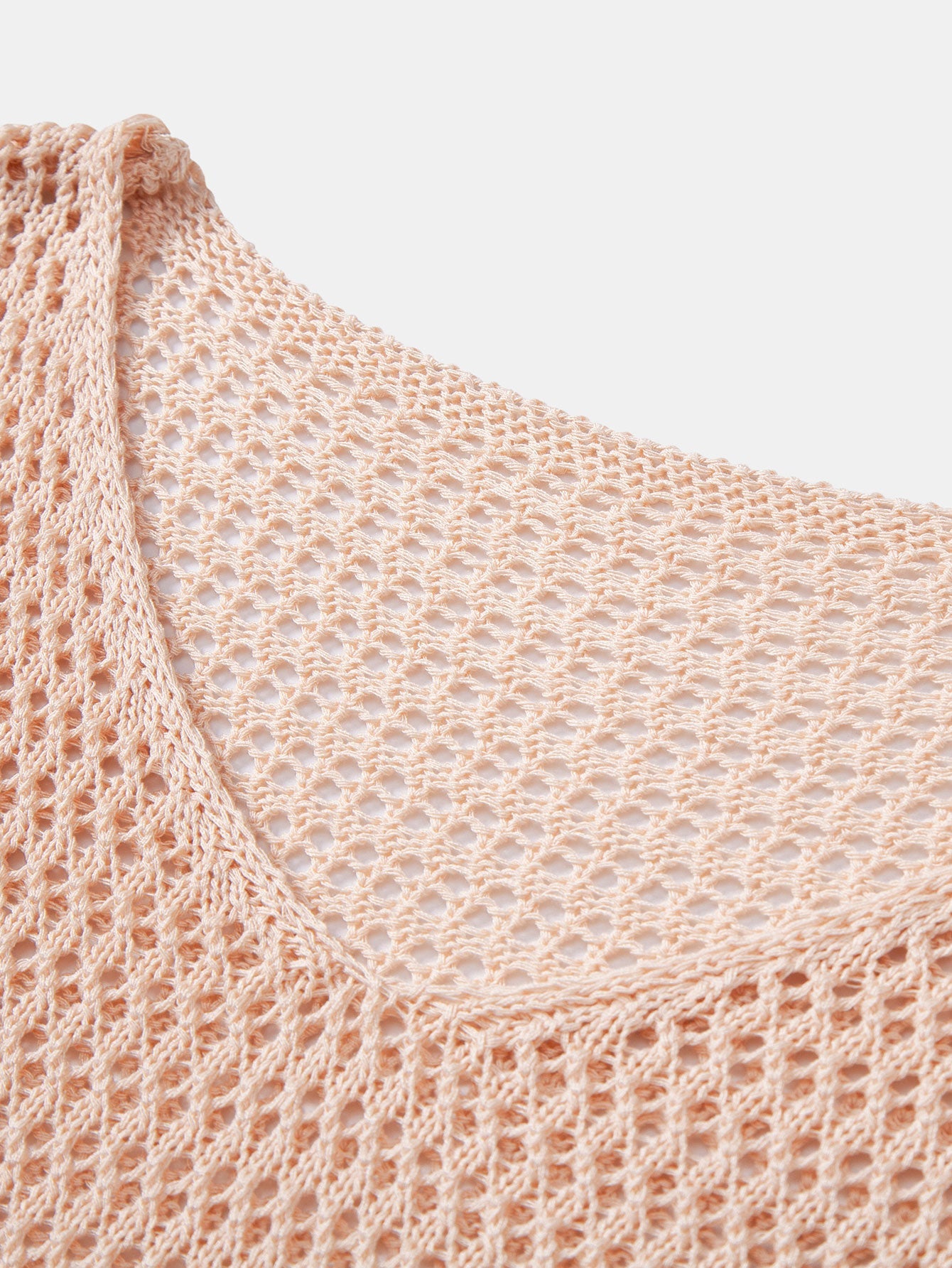 Relax Fit Crochet V Neck Knit T-Shirt
