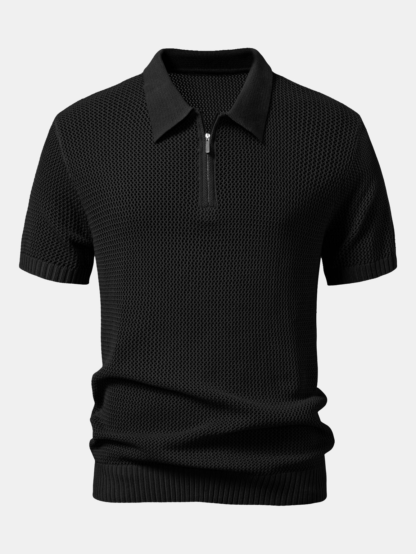 Camisa Polo de punto con cremallera y ojales