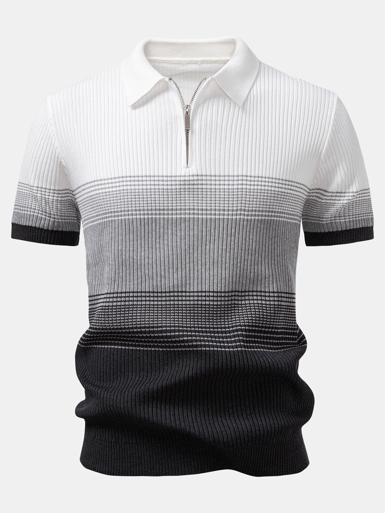 Camisa Polo de punto con degradado a rayas y pantalones ajustados de corte cónico