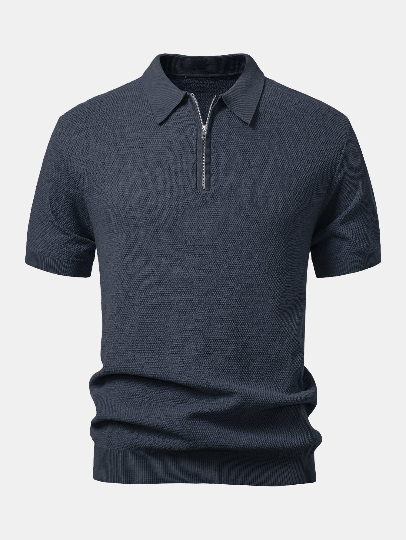 Camisa Polo de punto con cremallera texturizada