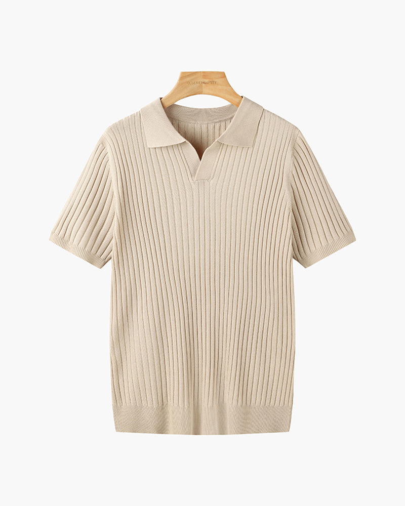 Polo Casual Cuello Pico — Negro