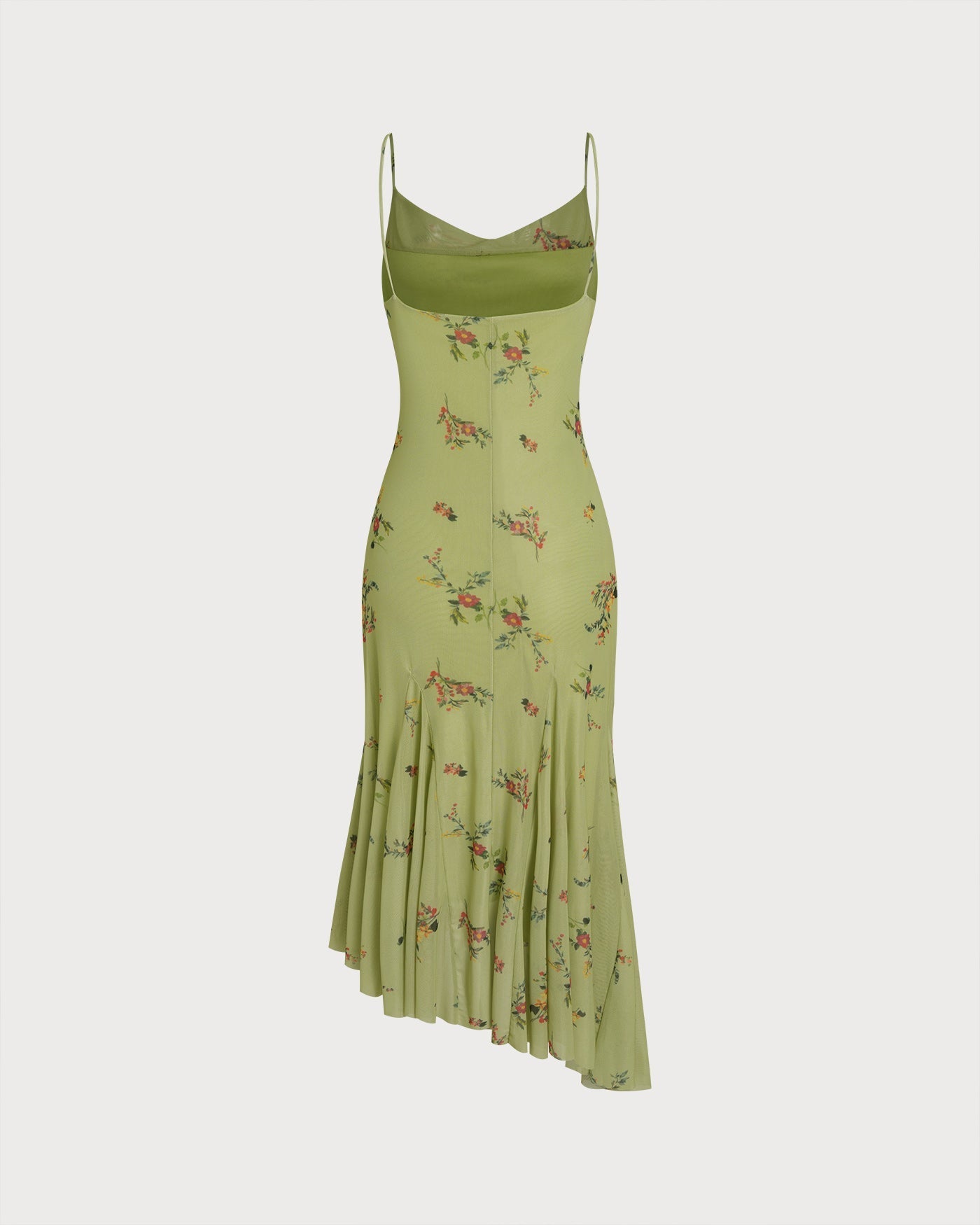 Vestido Midi Floral Texturizado — Verde