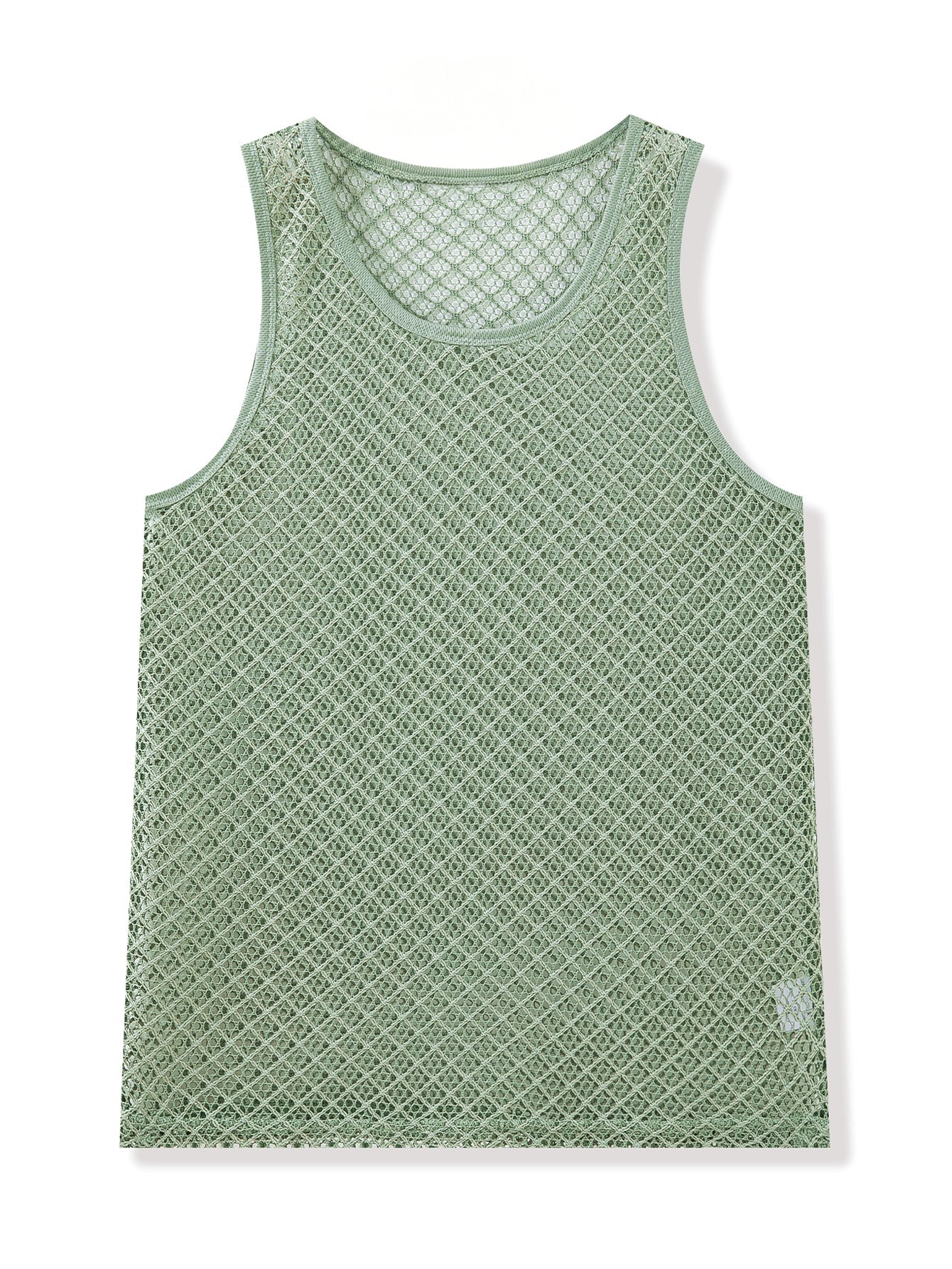 Camiseta de Tirantes de Punto Abierto - Verde Claro