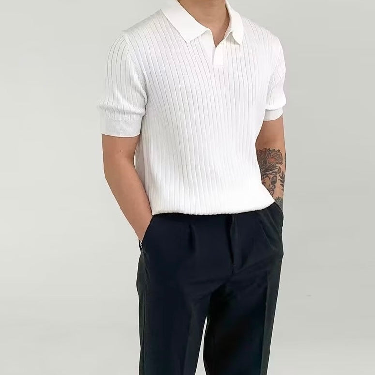 Polo Casual Cuello Pico — Negro