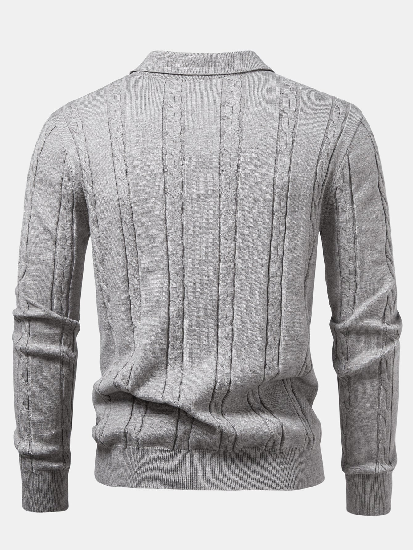 Camisa Polo de punto retorcido de manga larga