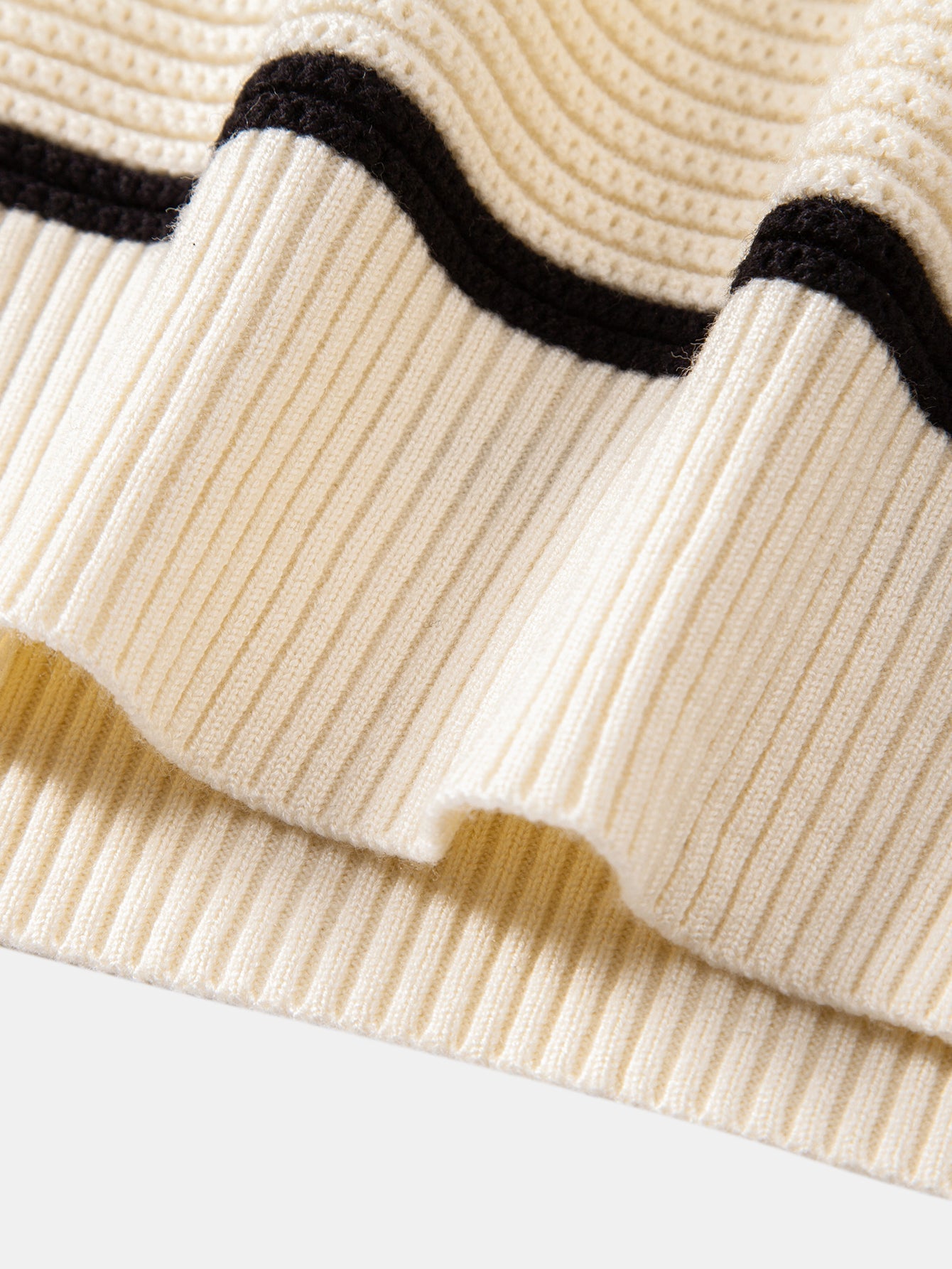 Camisa Polo de Punto Texturizado a Rayas con Cremallera