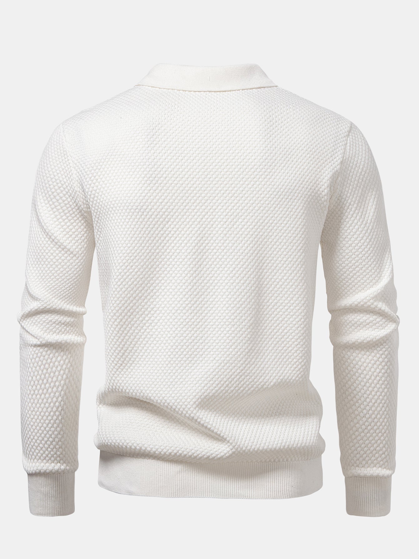 Camisa Polo de punto texturizado con piña de manga larga