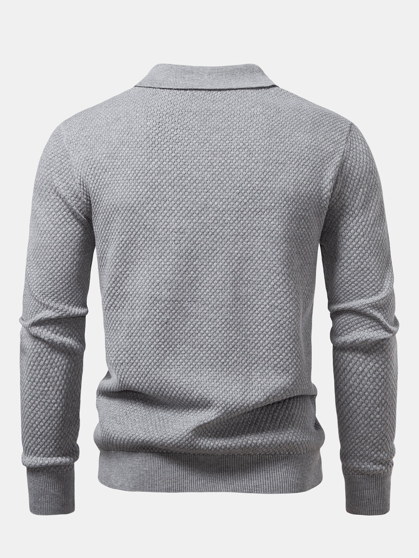 Camisa Polo de punto texturizado con piña de manga larga