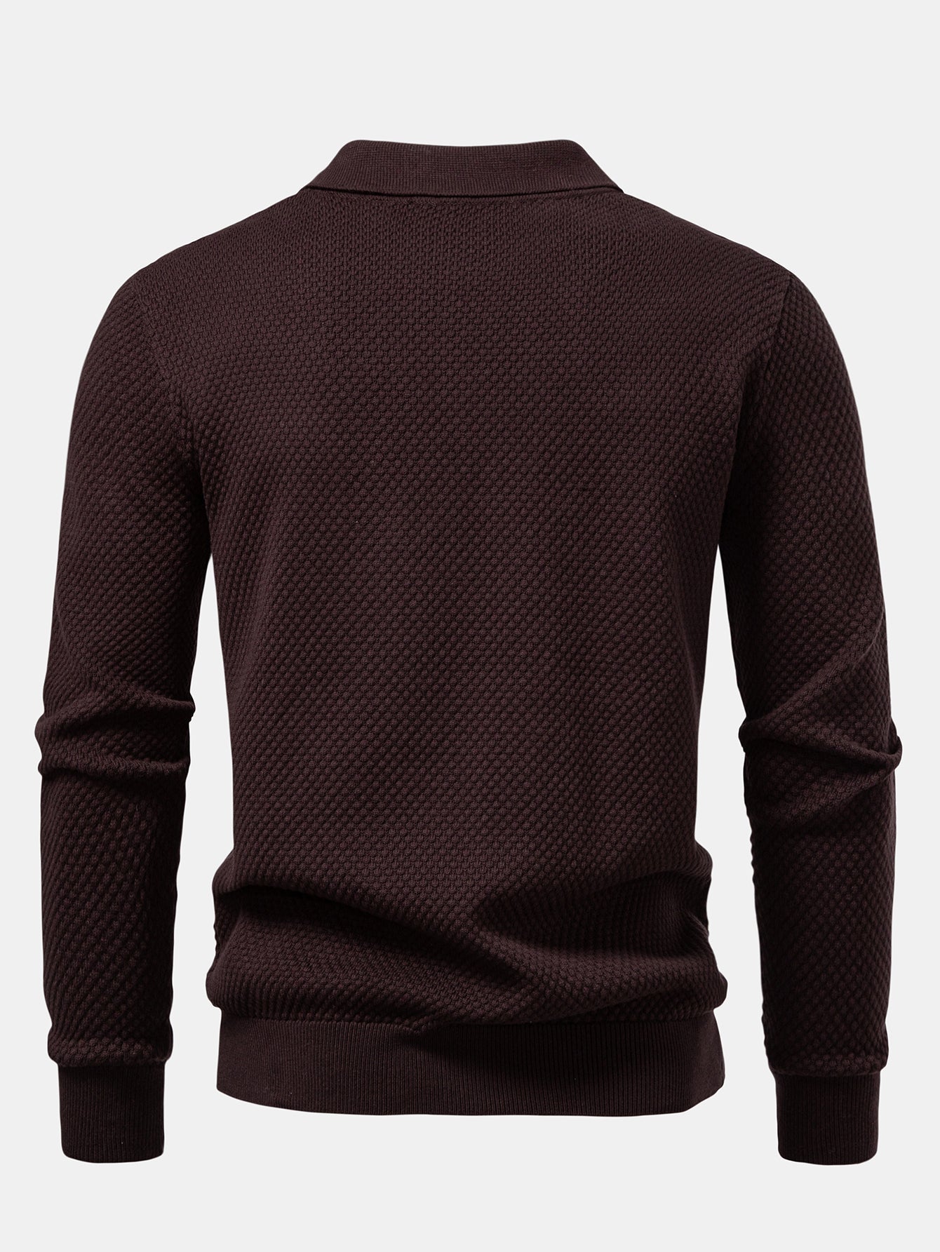 Camisa Polo de punto texturizado con piña de manga larga