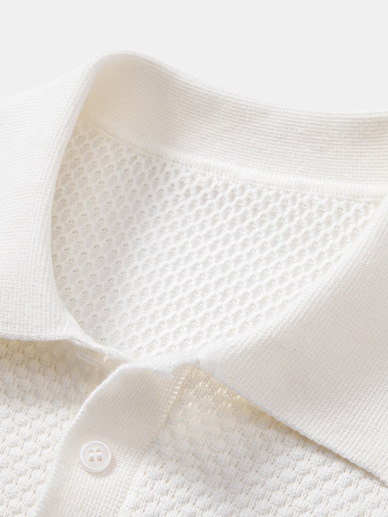 Camisa Polo de punto texturizado con piña de manga larga