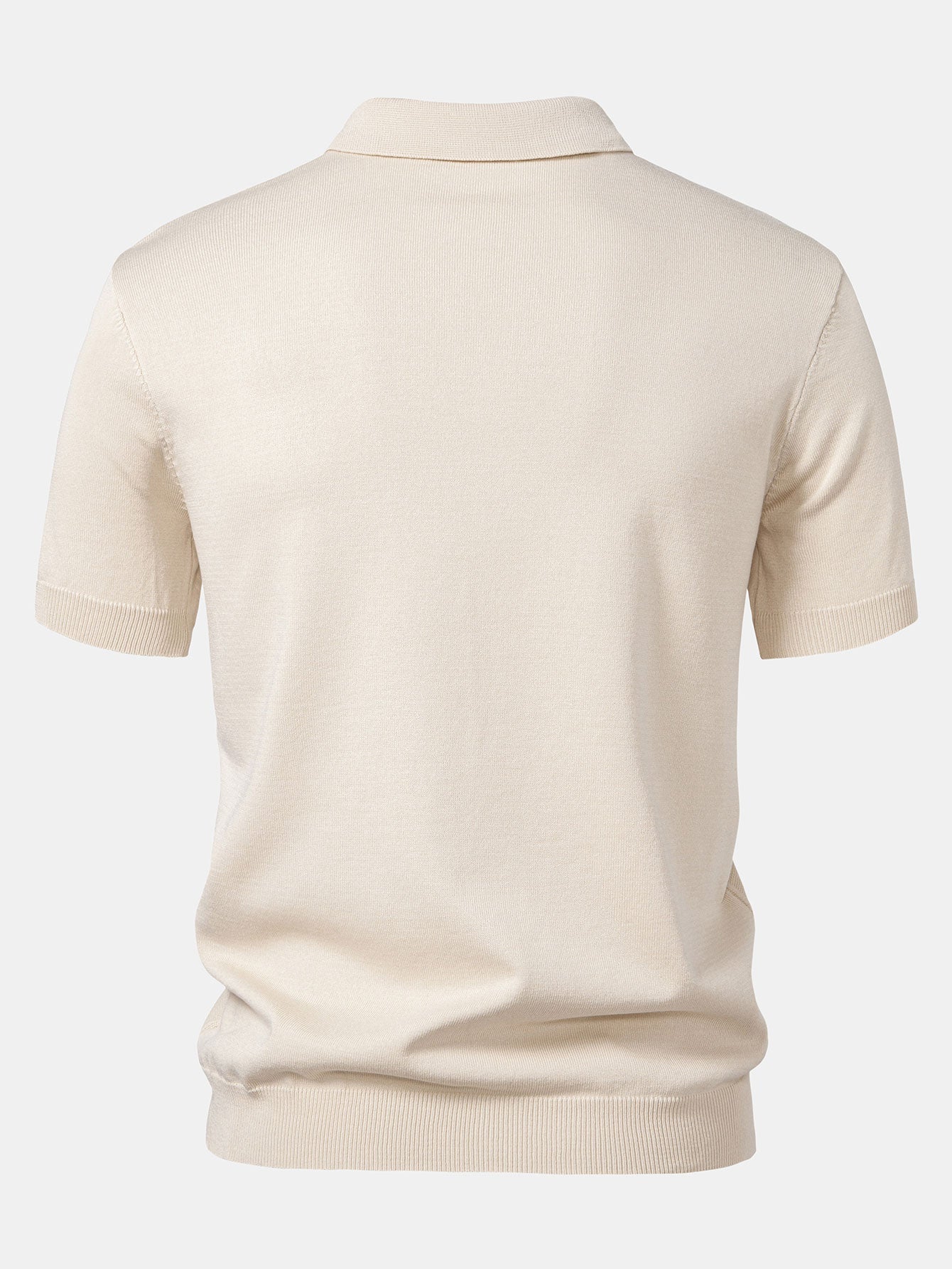 Camisa Polo de Punto Jacquard Stripe y Pantalones de Pierna Recta con Ribete Acanalado