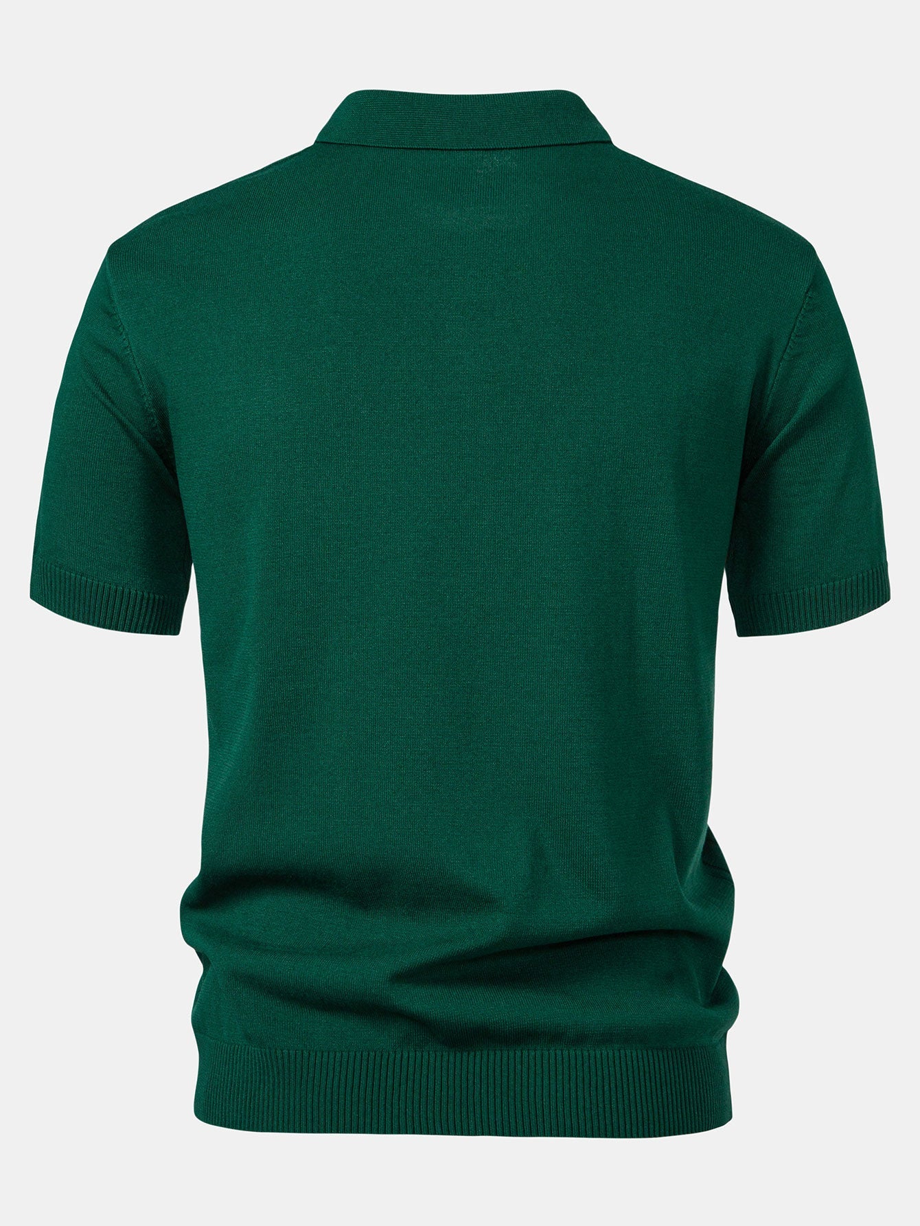 Camisa Polo de Punto Jacquard Stripe y Pantalones de Pierna Recta con Ribete Acanalado