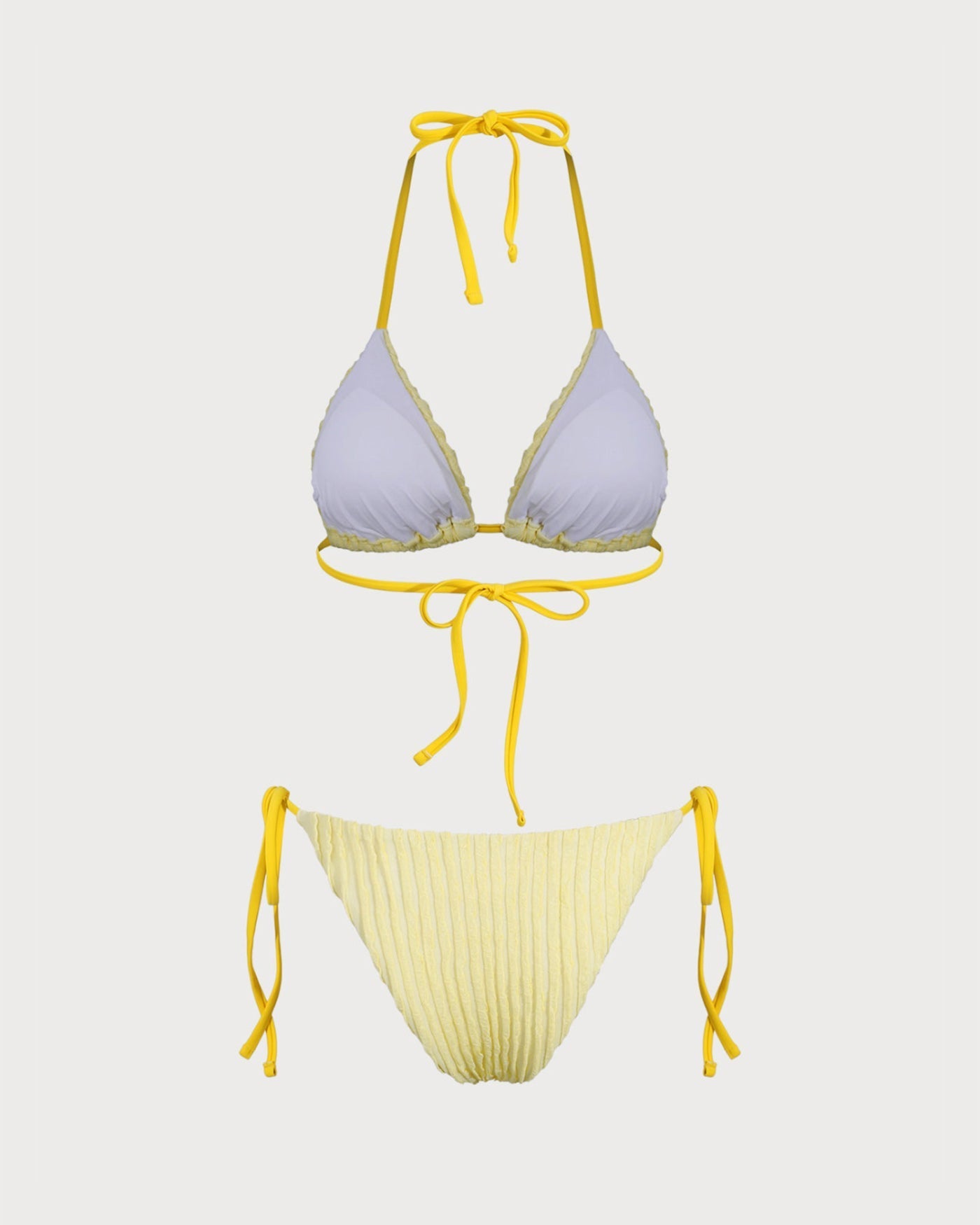 Bikini Triángulo Halter — Amarillo