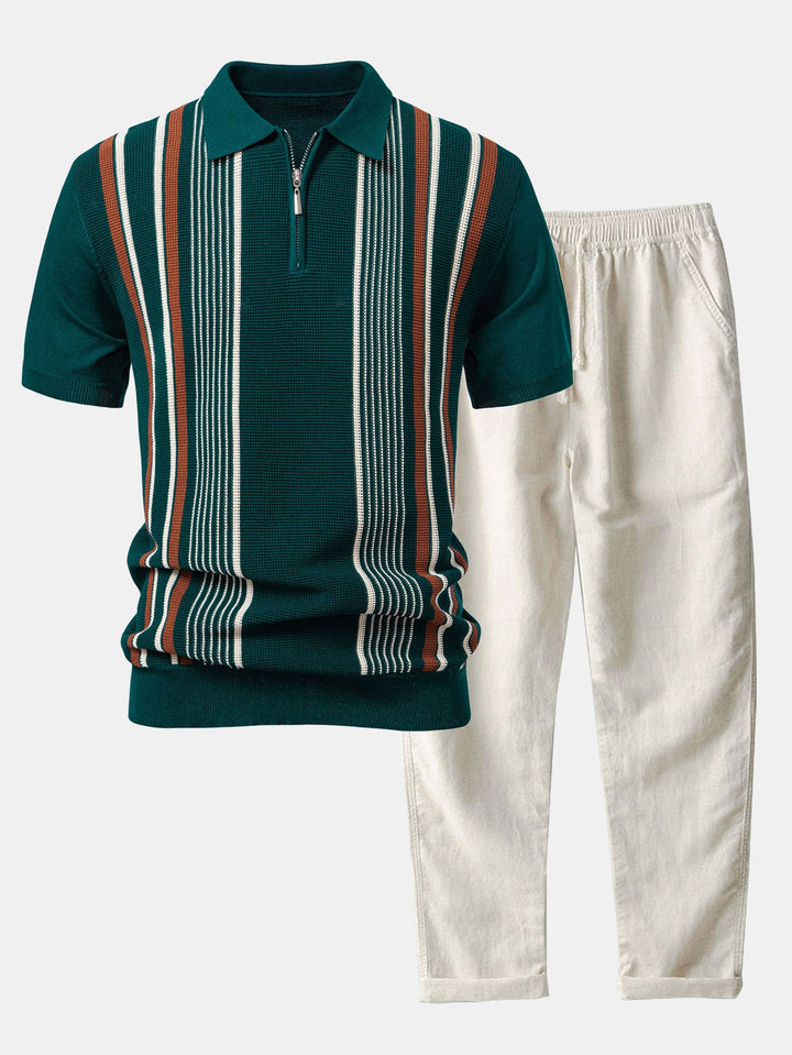 verde oscuro y beige