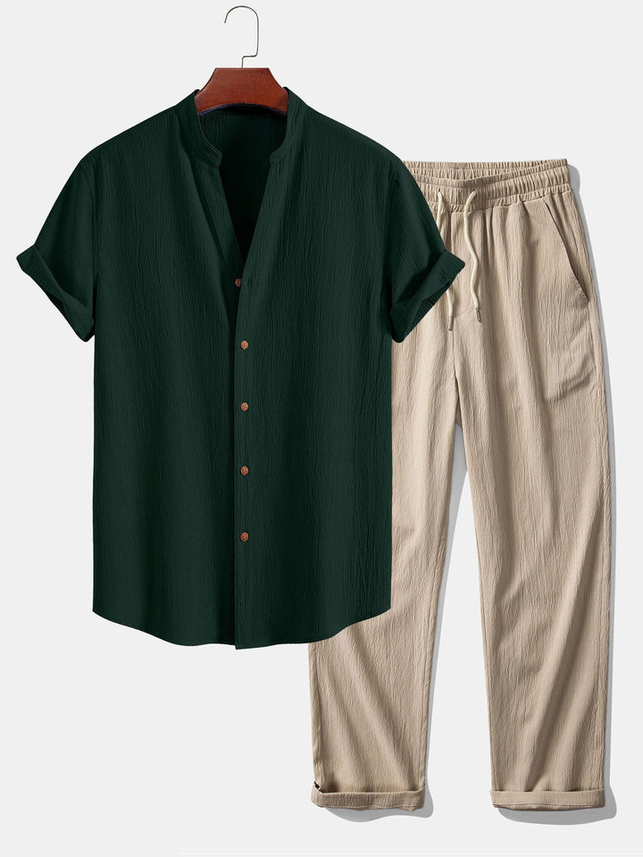 Verde oscuro y marrón claro