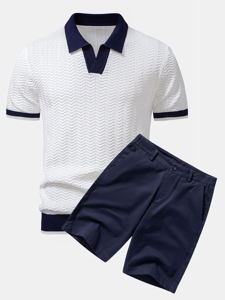blanco y azul marino