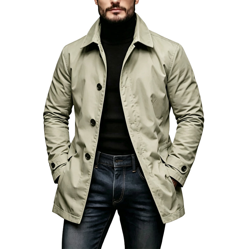 Enzo gabardina corta de hombre color caqui