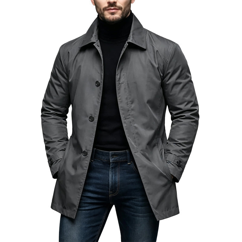 Enzo gabardina corta de hombre color gris