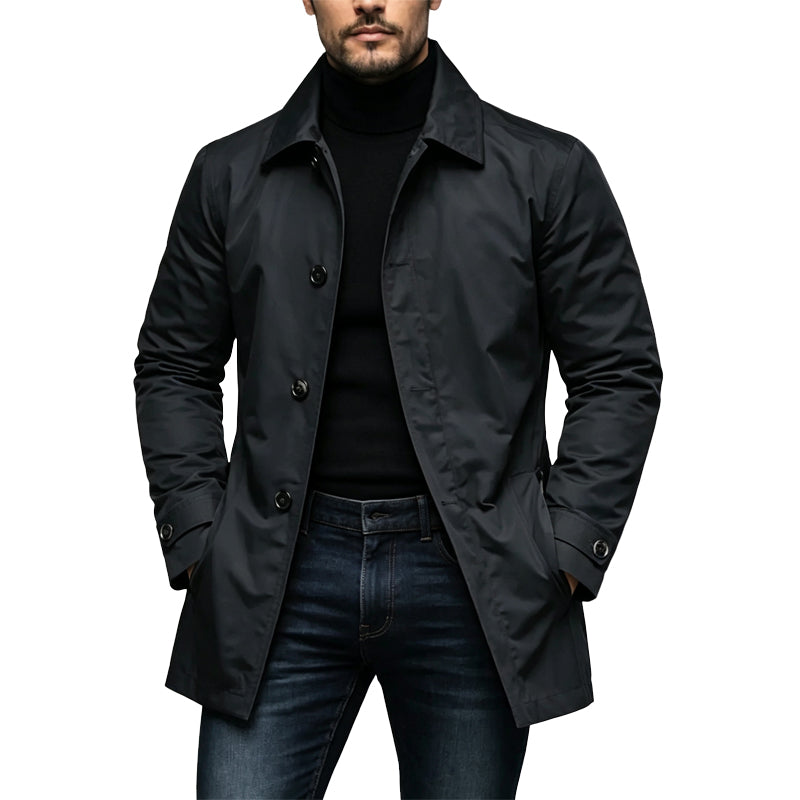 Enzo gabardina corta de hombre color negro