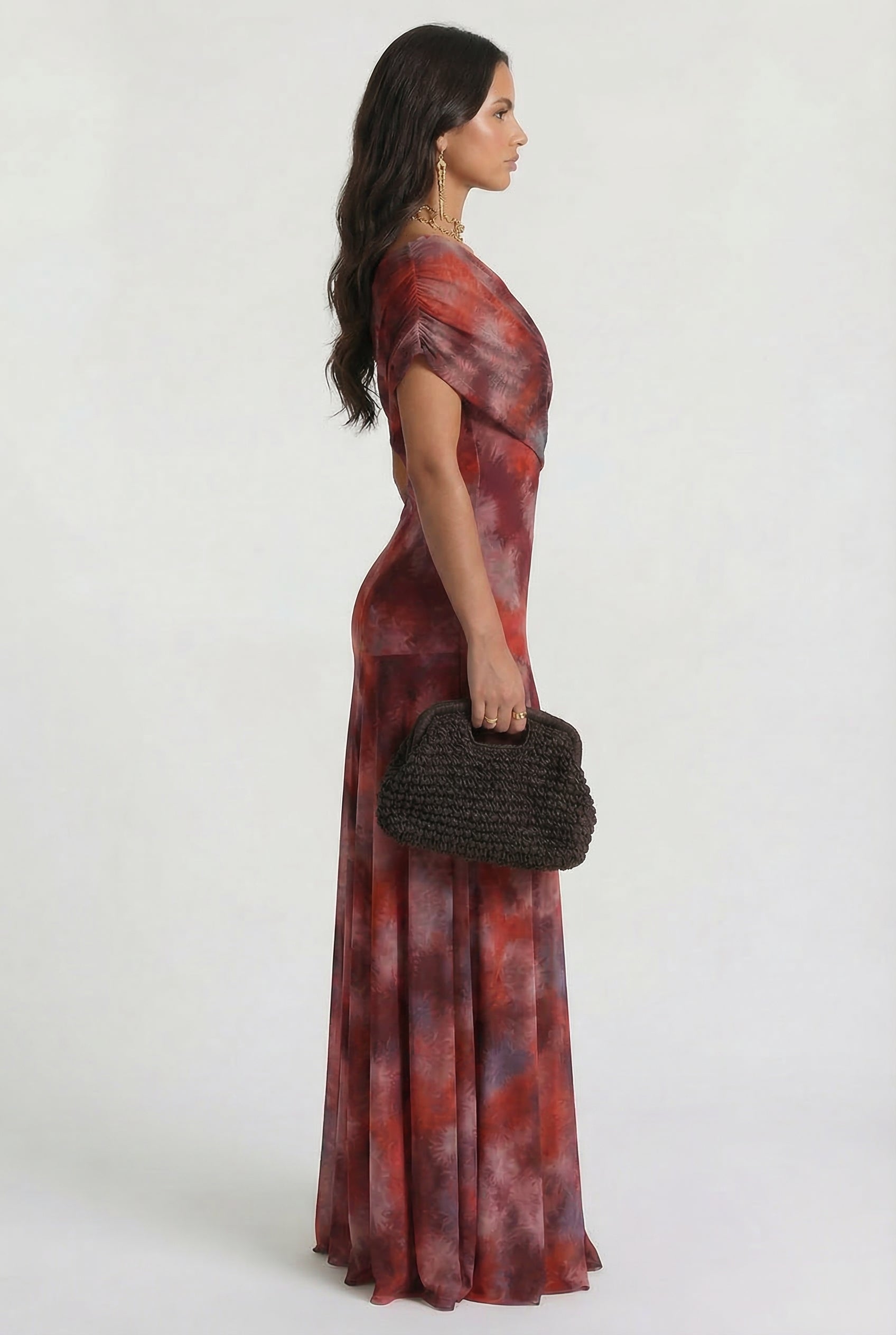 Vestido Maxi Valeria — Rojo Estampado