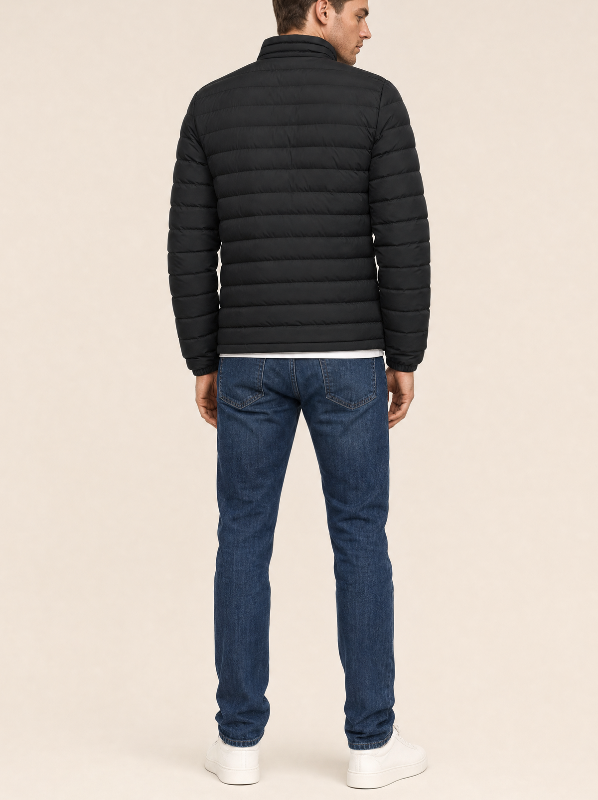Chaqueta entretiempo de cuello alto – Negro