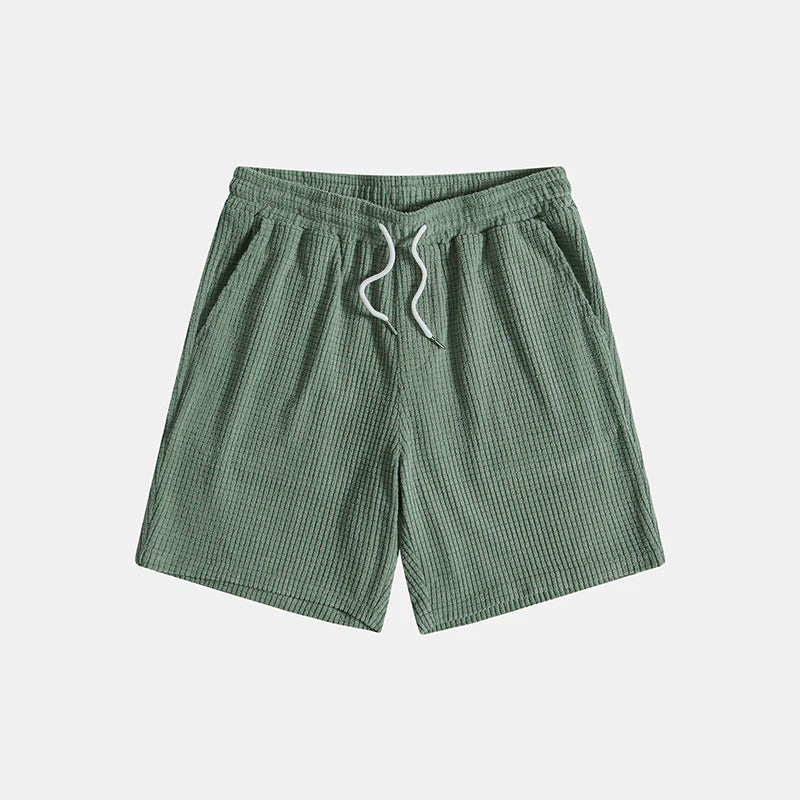 Hombres Conjunto de Camisa de Manga Corta y Pantalones Cortos con Textura de Gofre
