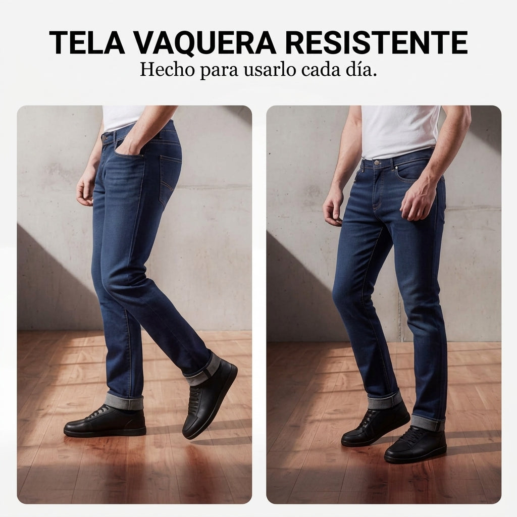 Marco vaquero, tela vaquera resistente