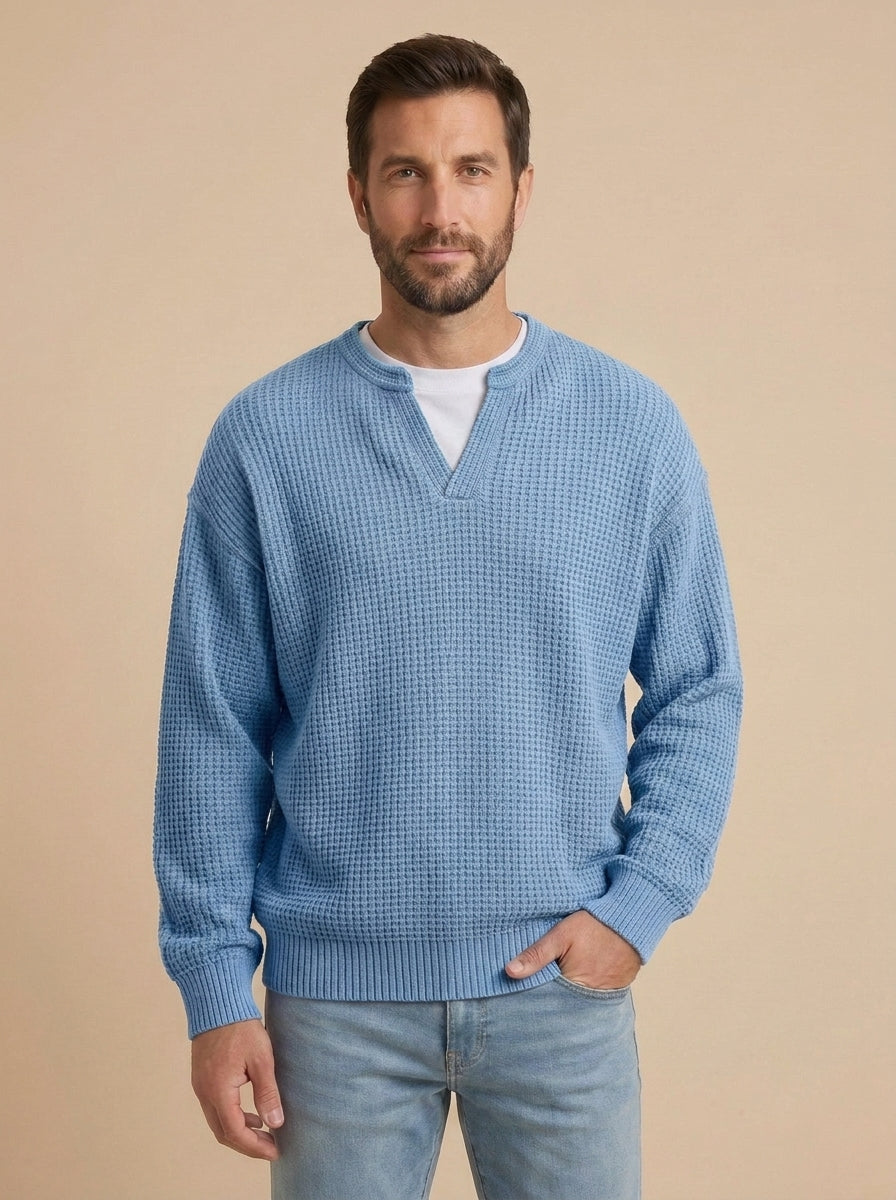 Milo jersey de punto con relieve azul cielo
