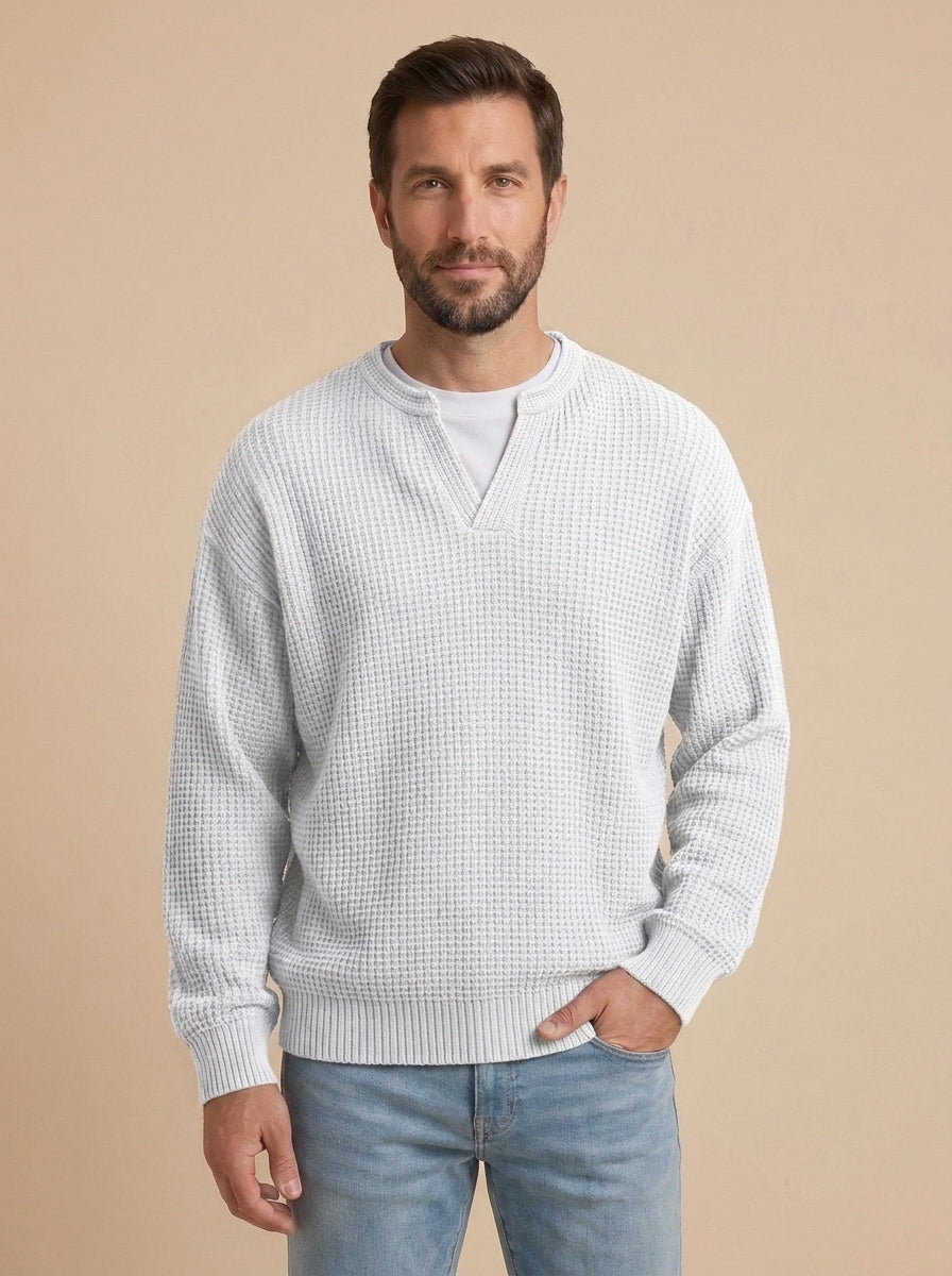 Milo jersey de punto con relieve blanco