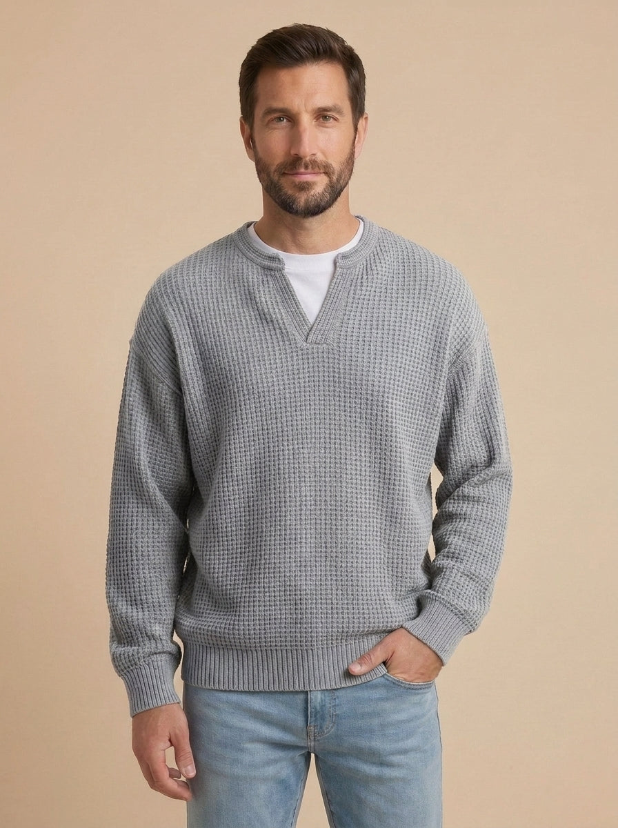 Milo jersey de punto con relieve gris
