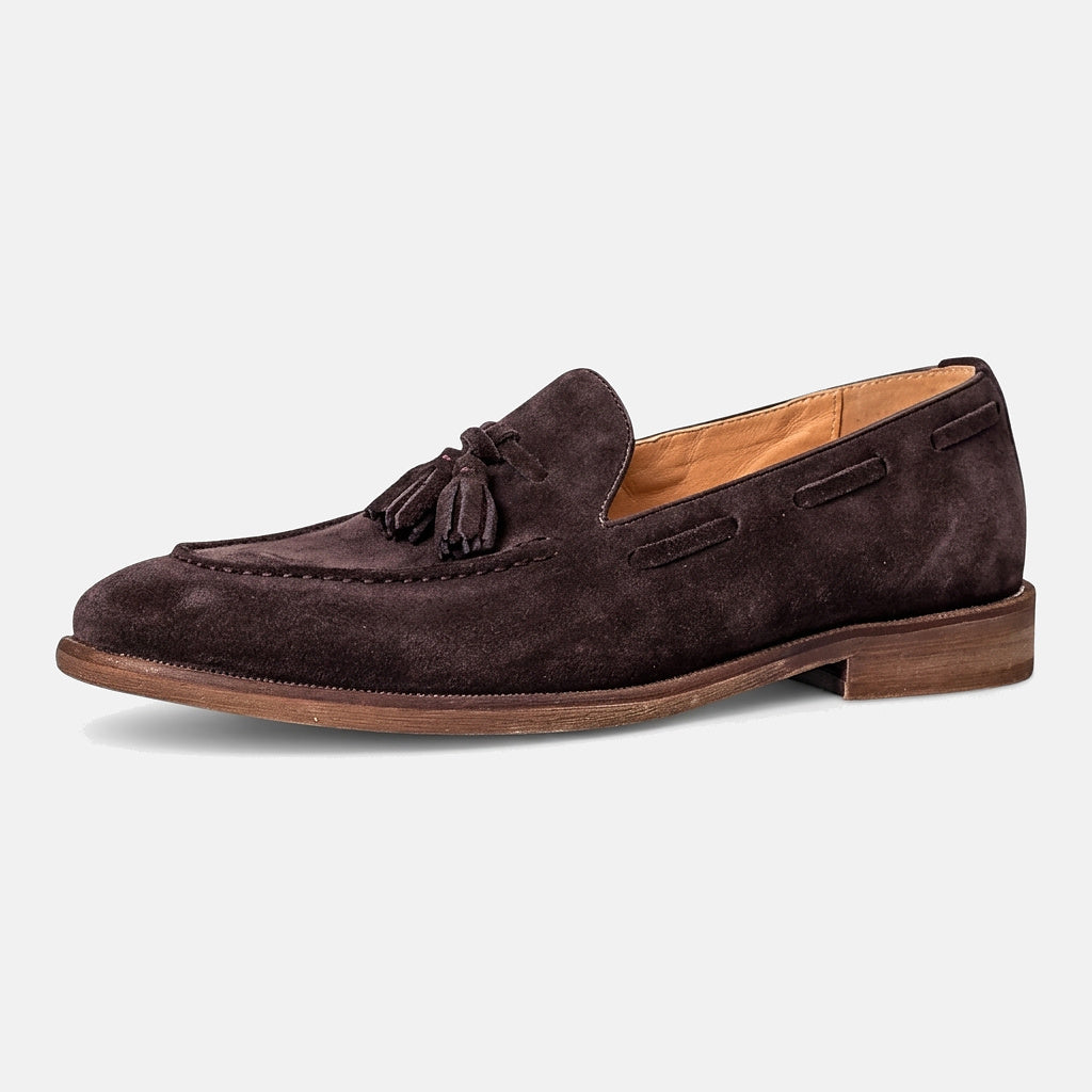 Mocasines para hombre con borlas y costura tipo delantal