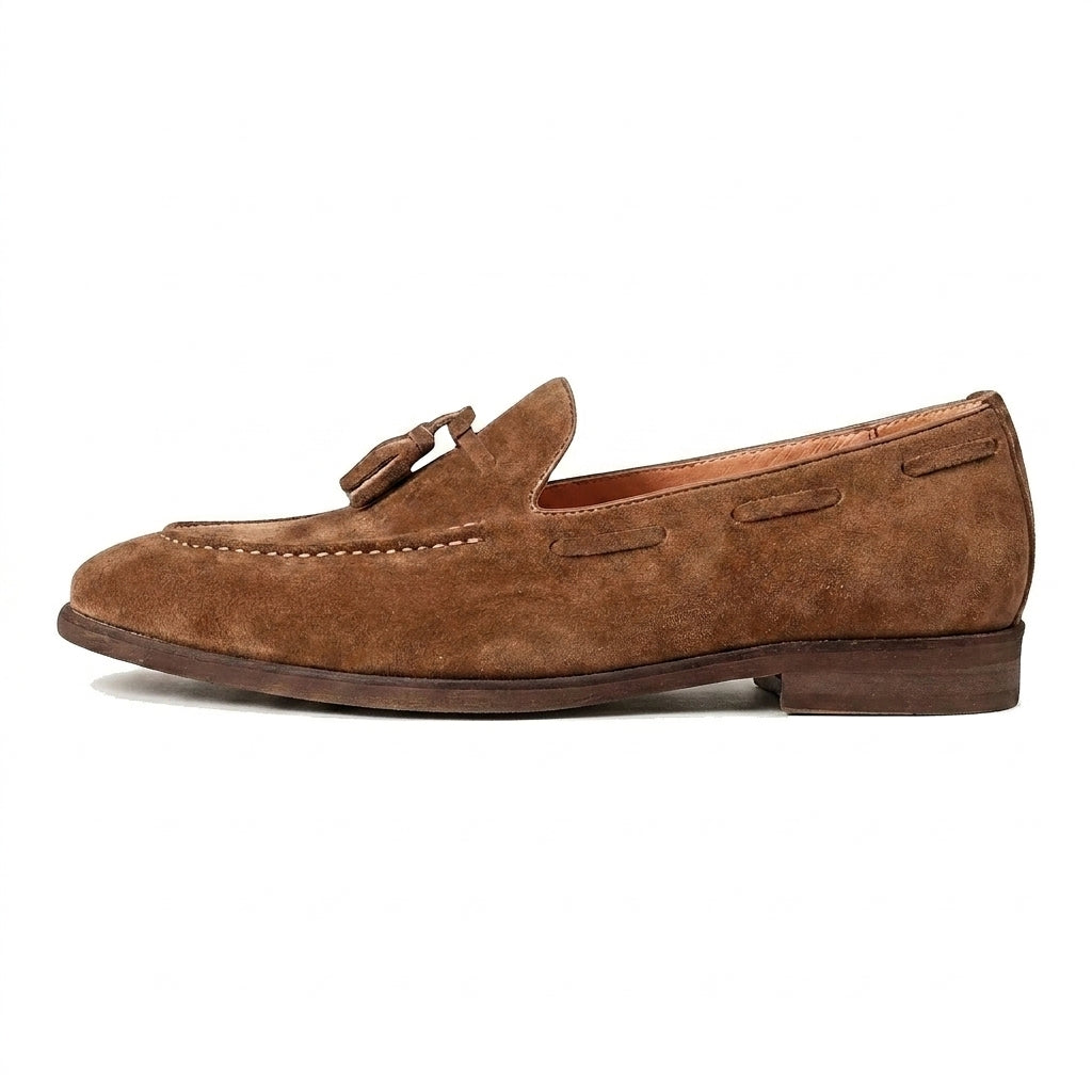 Mocasines para hombre con borlas y costura tipo delantal