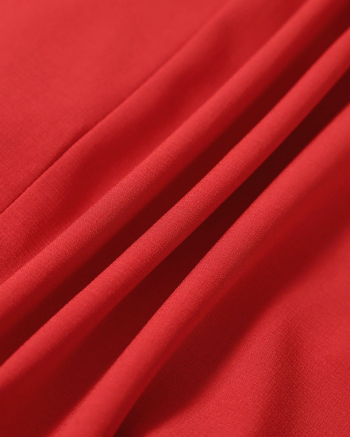 Vestido Mini Escote Barco Talle Alto — Rojo