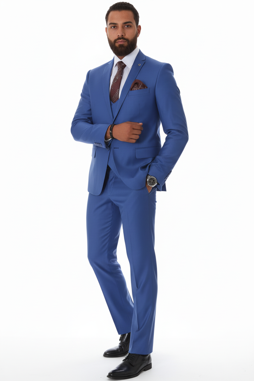 Traje para hombre con chaqueta, chaleco y pantalón