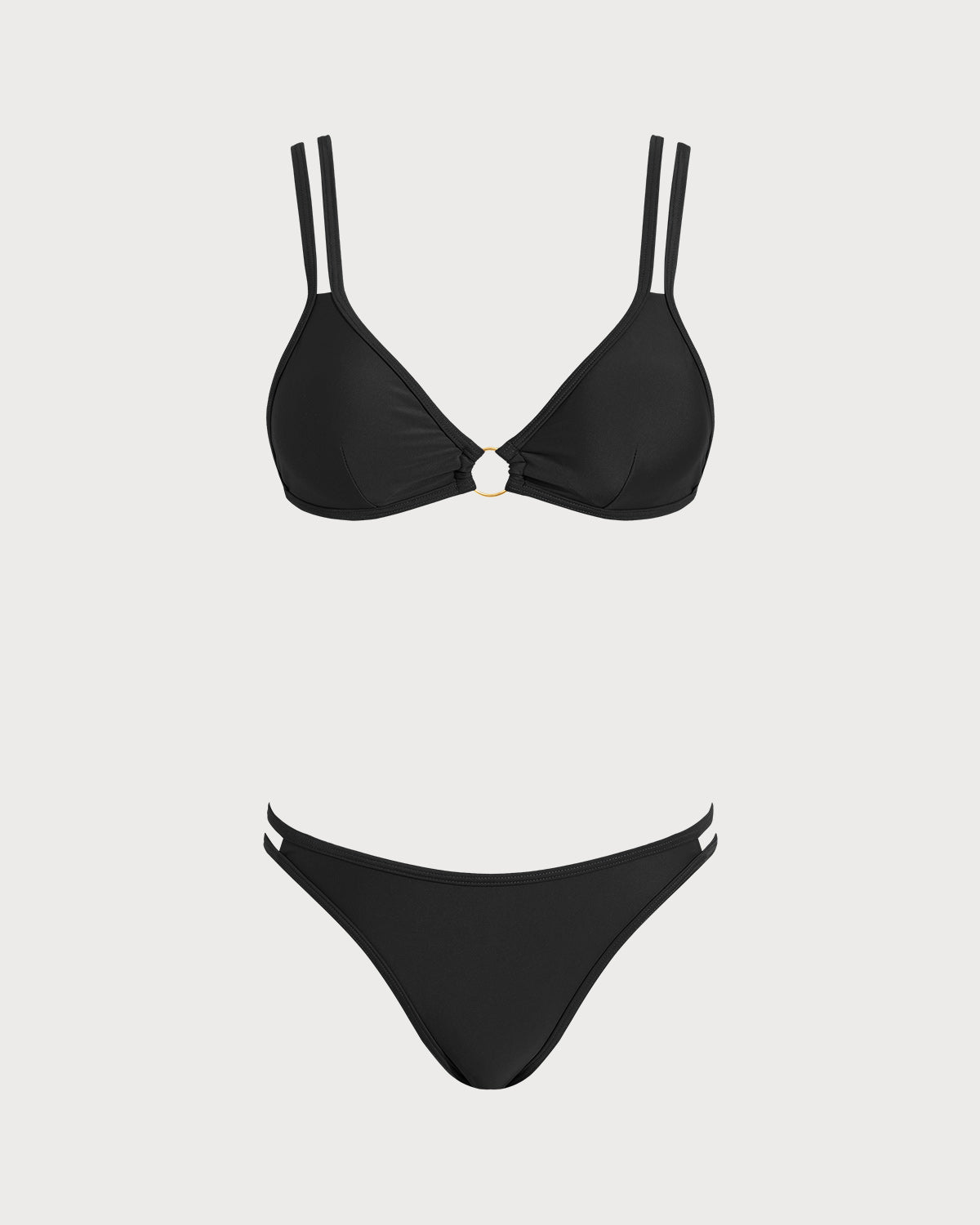 Bikini de Triángulo con Anilla — Negro