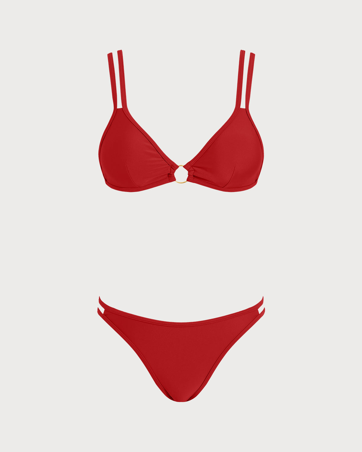 Bikini de Triángulo con Anilla — Rojo