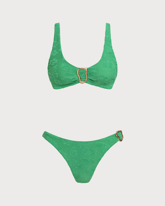 Bikini Bralette con Escote en U — Verde