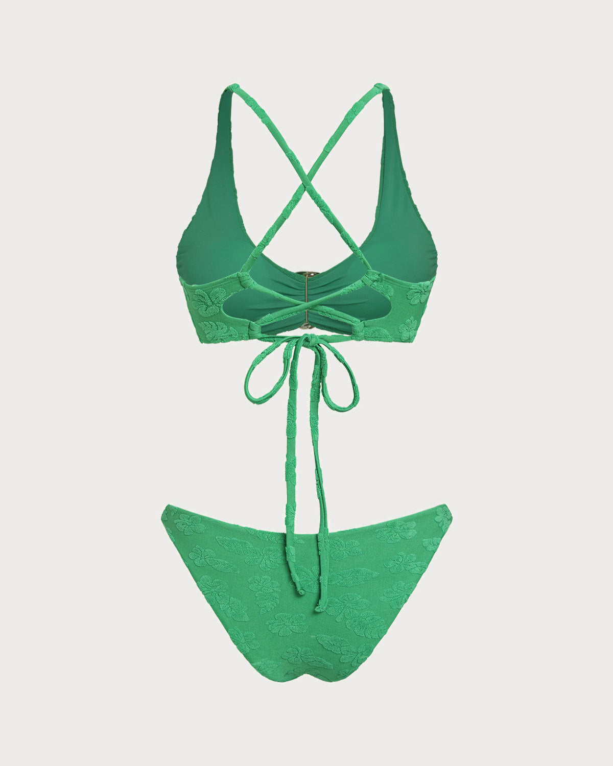 Bikini Bralette con Escote en U — Verde