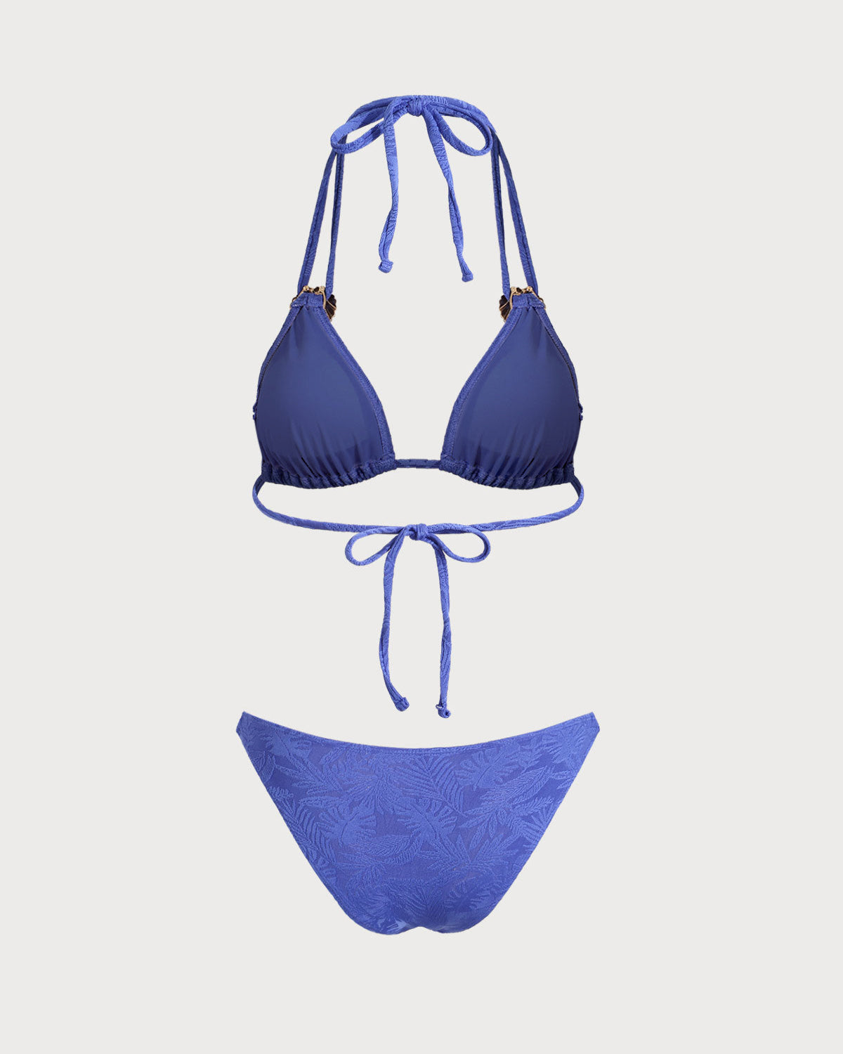 Bikini Halter Texturizado — Azul