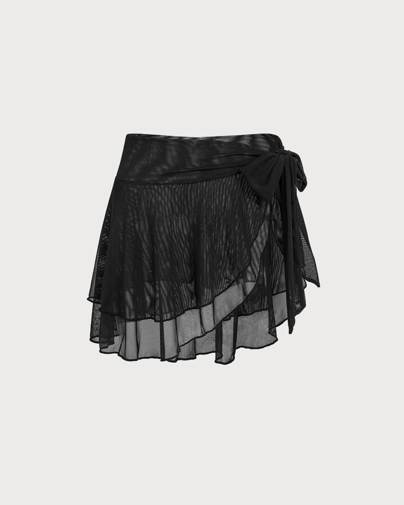Pareo de Malla con Volantes — Negro
