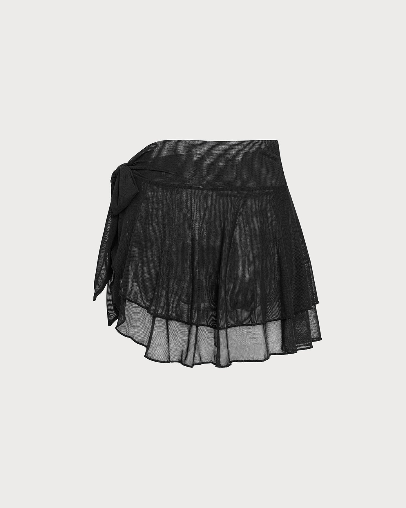 Pareo de Malla con Volantes — Negro