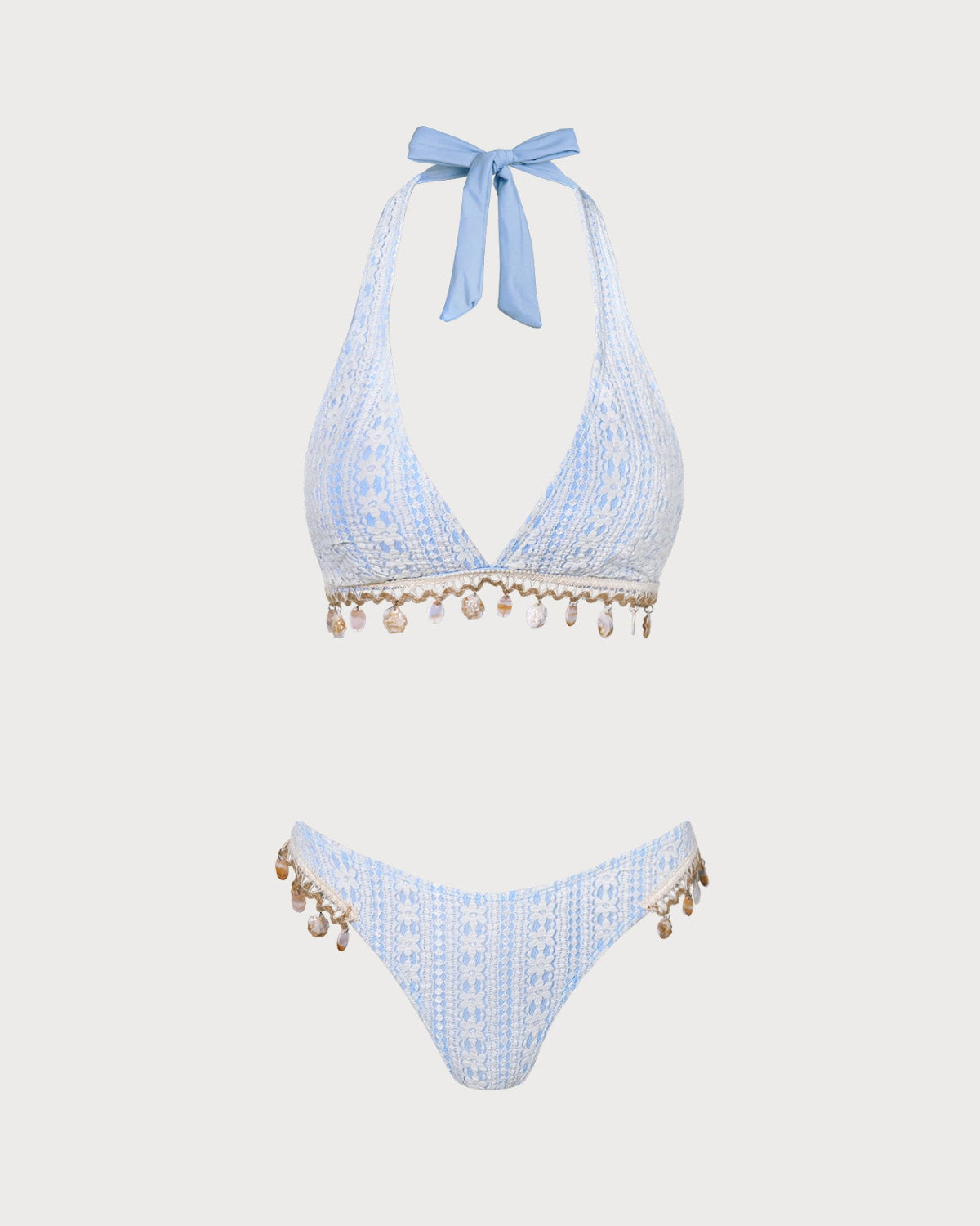 Bikini Halter Floral de Crochet