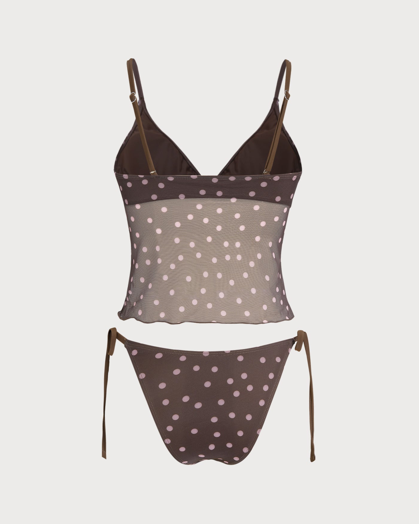Tankini Cuello Pico Lunares — Café