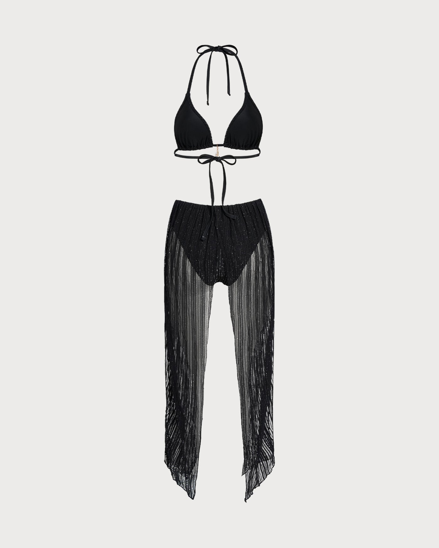 Bikini Halter Triangular — Negro