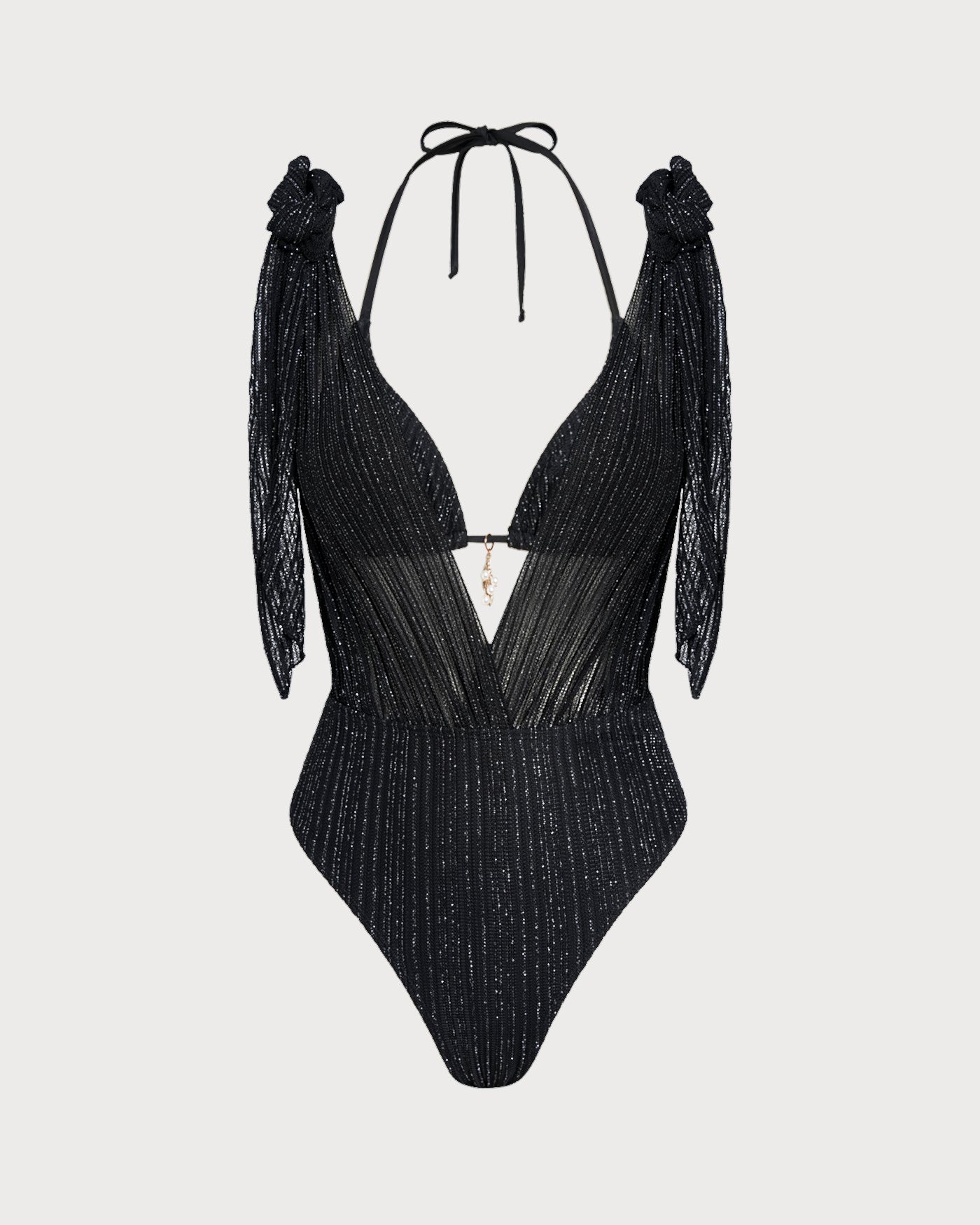 Bikini Halter Triangular — Negro