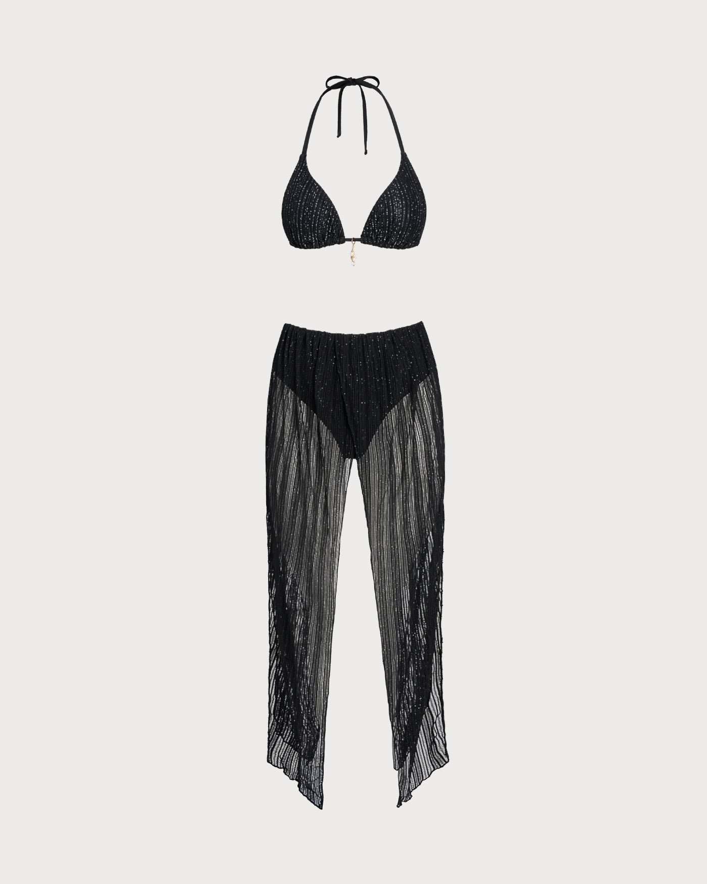 Bikini Halter Triangular — Negro
