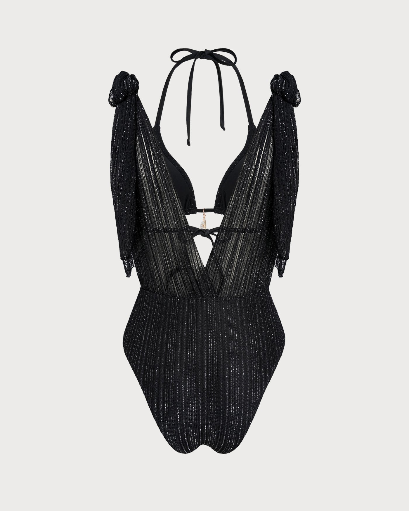 Bikini Halter Triangular — Negro