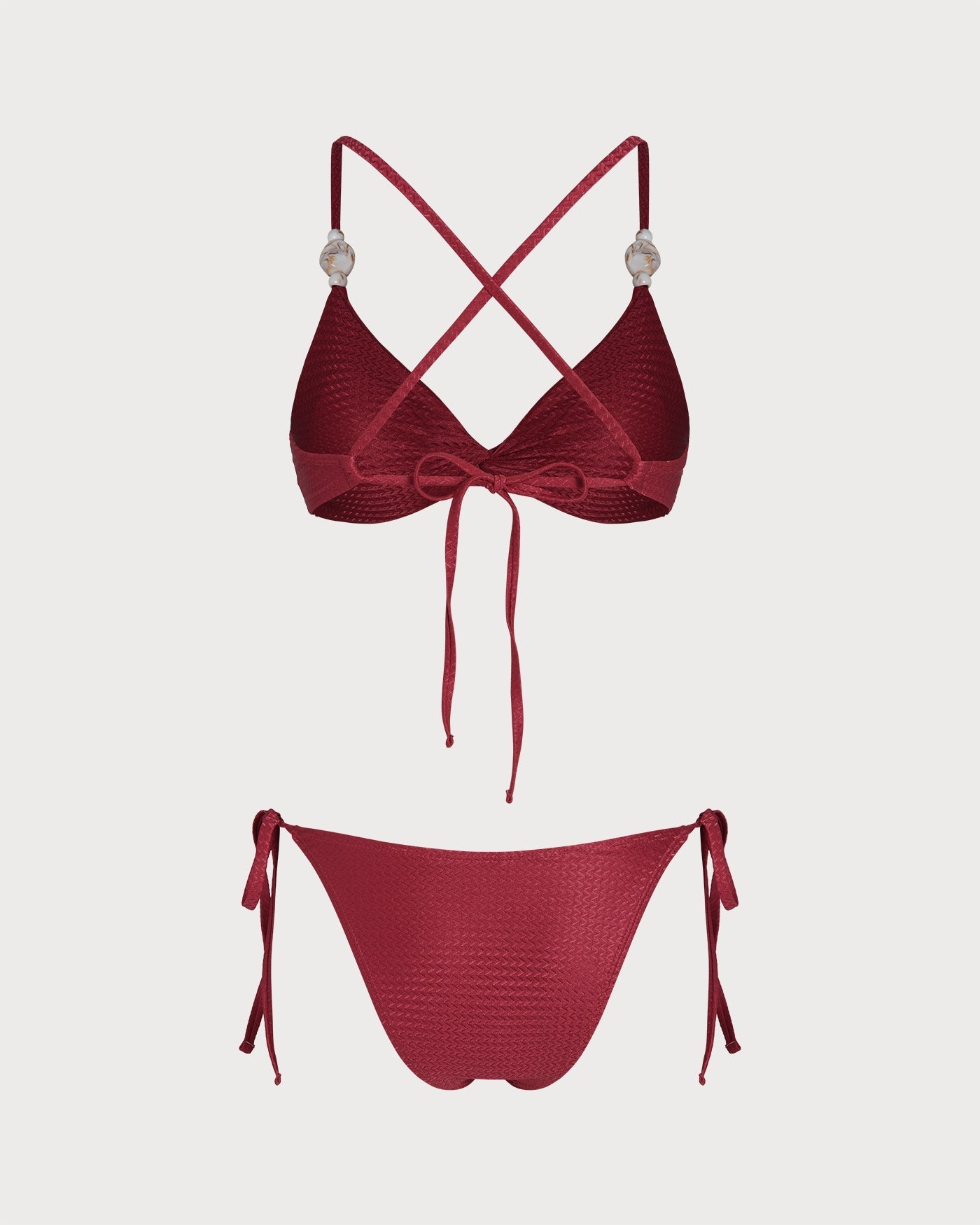 Bikini Triangular con Cordón — Rojo