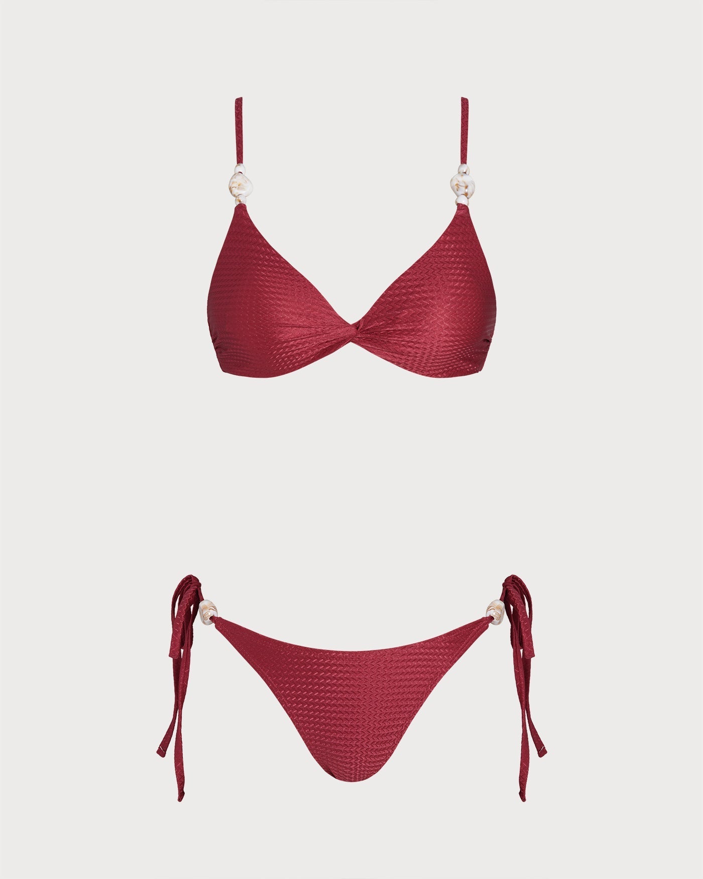 Bikini Triangular con Cordón — Rojo