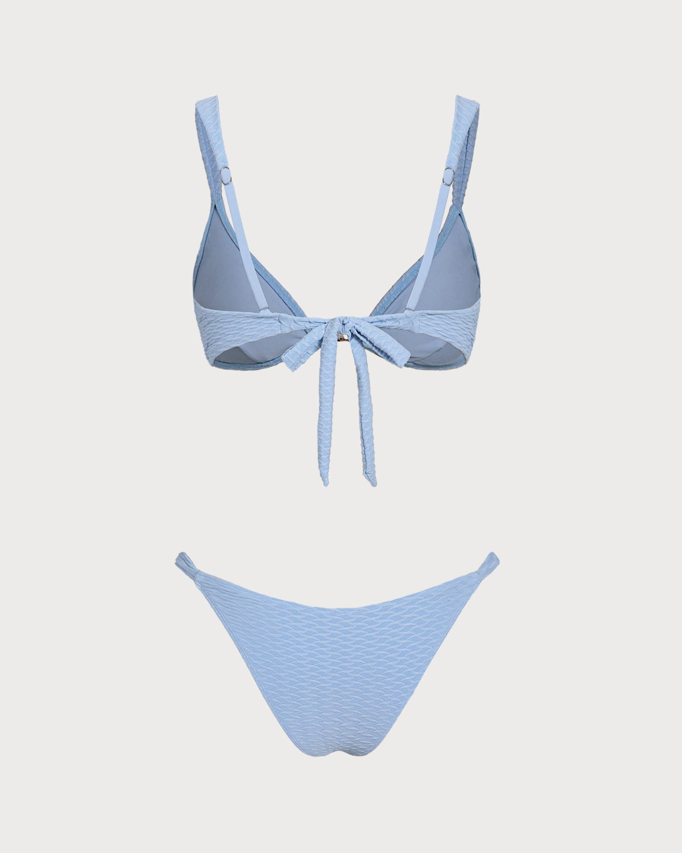 Bikini Triángulo Texturizado — Azul
